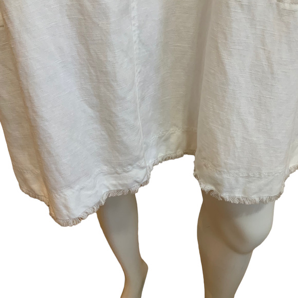 Wilfred White Linen Blend Trapeze Dress with Raw Hem Sleeveless sz S - Picture 3 of 9